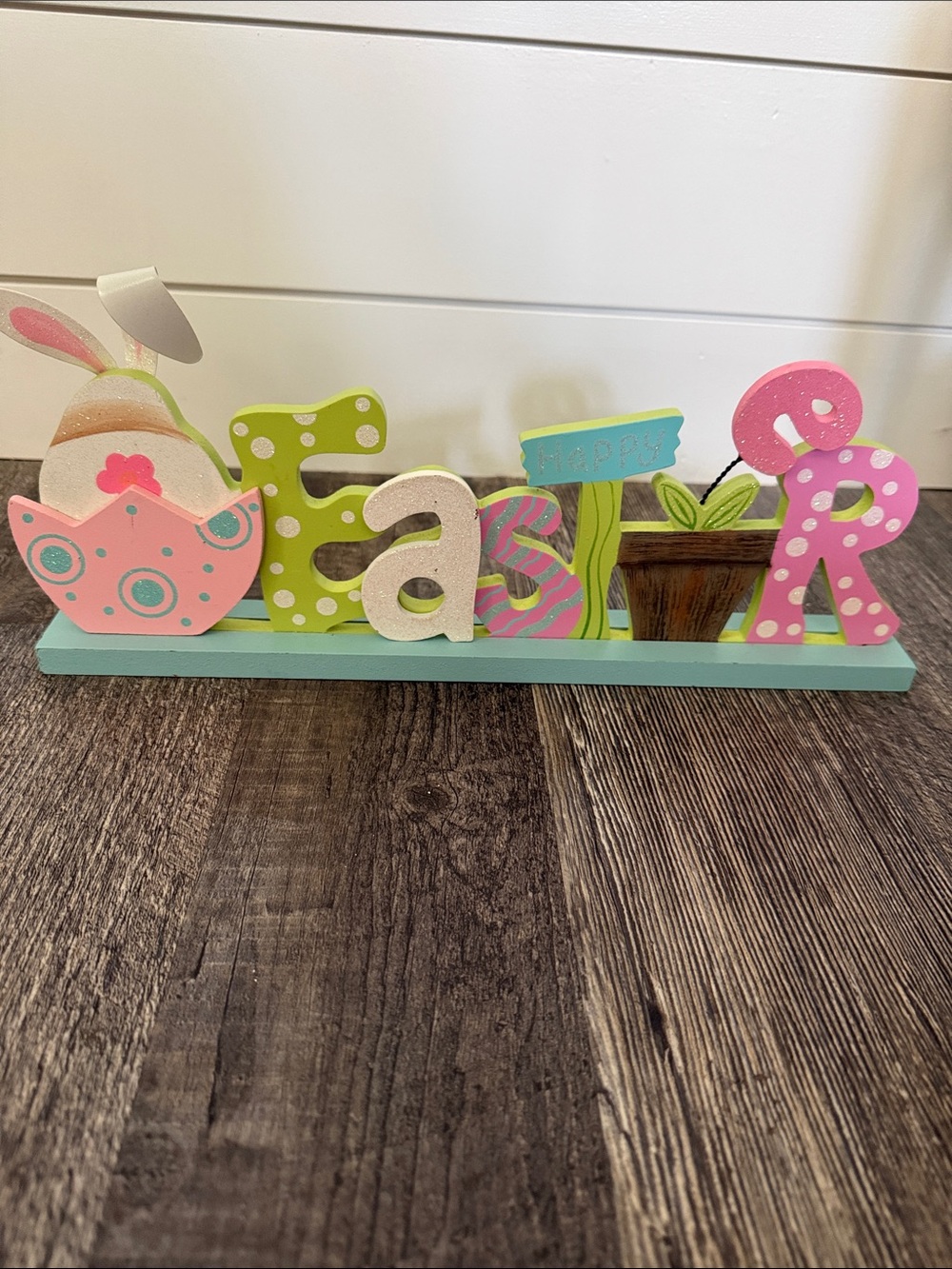 Marshalls Pastel Easter Table Sign - Pink, Green, Aqua